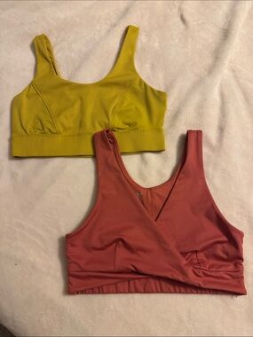 Two Woman’s sports bras.